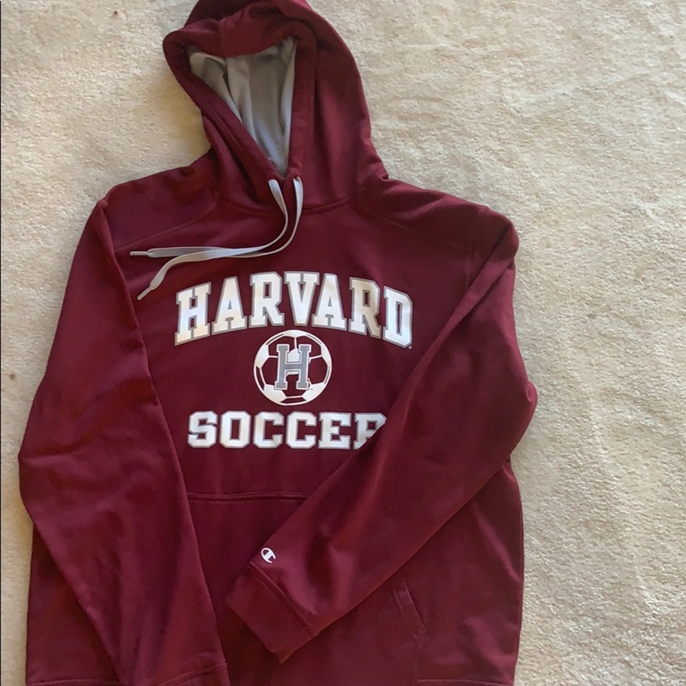 Maroon Harvard Soccer hoodie